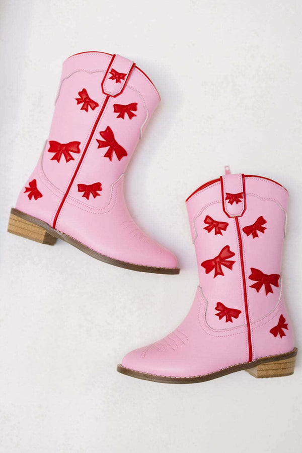 Cowgirl Red + Pink Bow Boots
