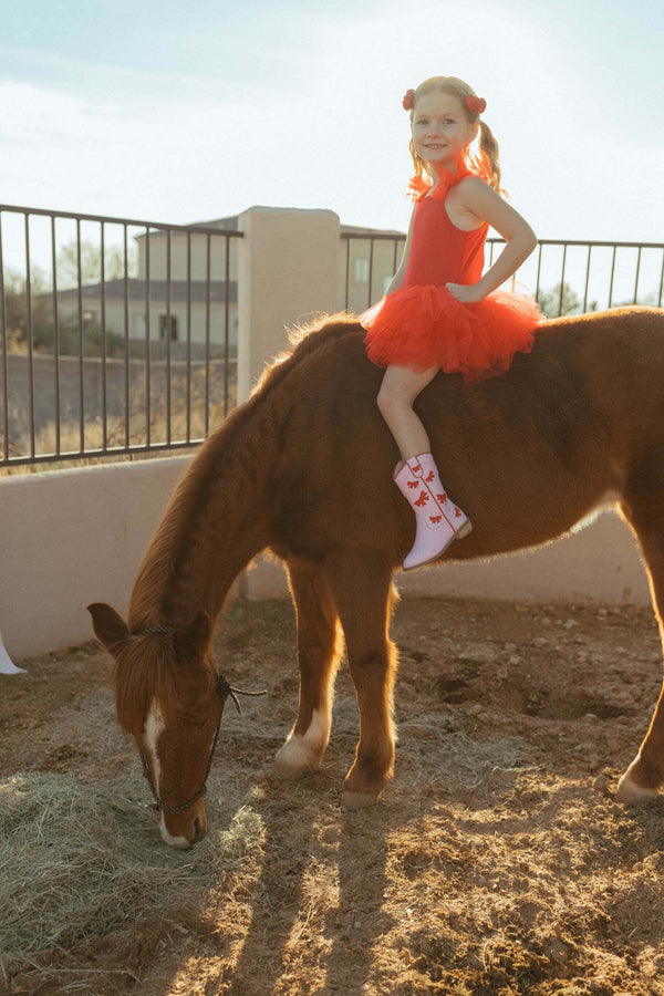 Cowgirl Red + Pink Bow Boots