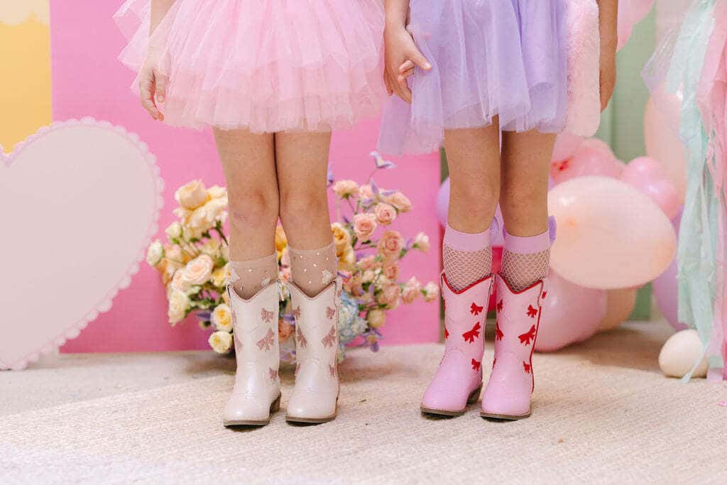Cowgirl Red Pink Bow Boots – Meri Meri - Main Image