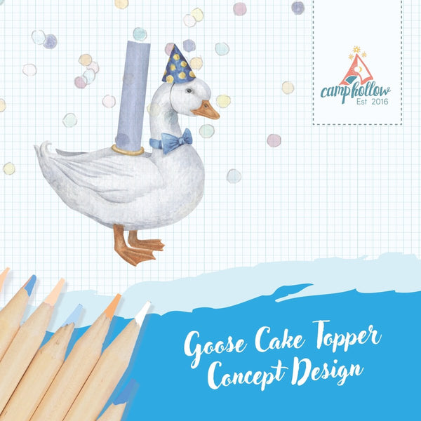 Blue Goose Porcelain Cake Topper