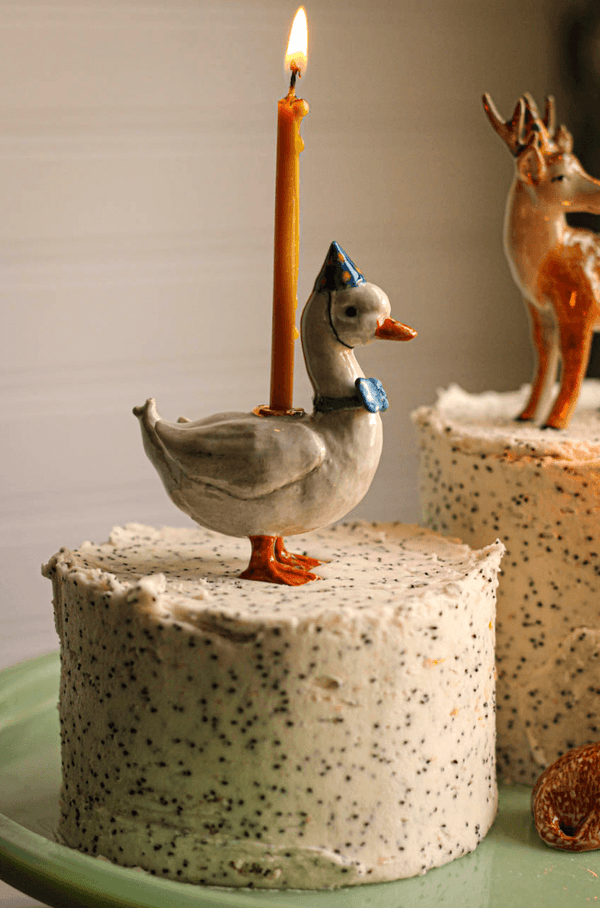 Blue Goose Porcelain Cake Topper