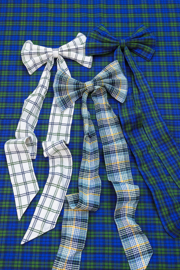 Maine Plaid Multicolor Fabric Bow