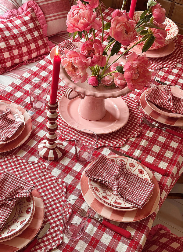 Annabelle Plaid Red Tablecloth