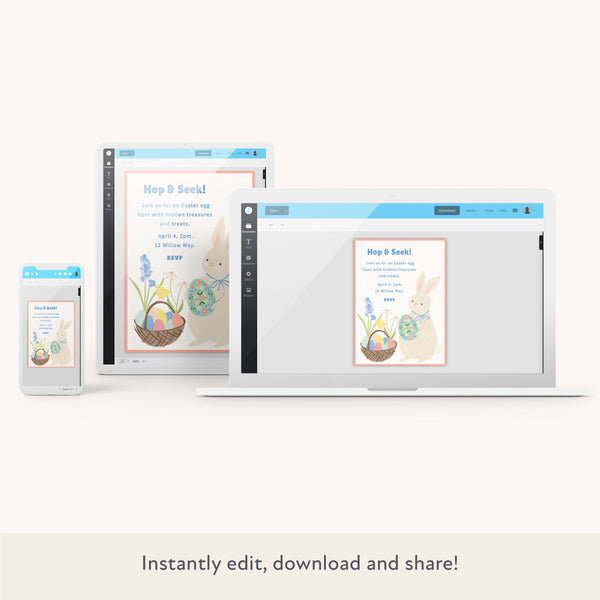 Our Easter party invitations are easy to personalise and download. Image2