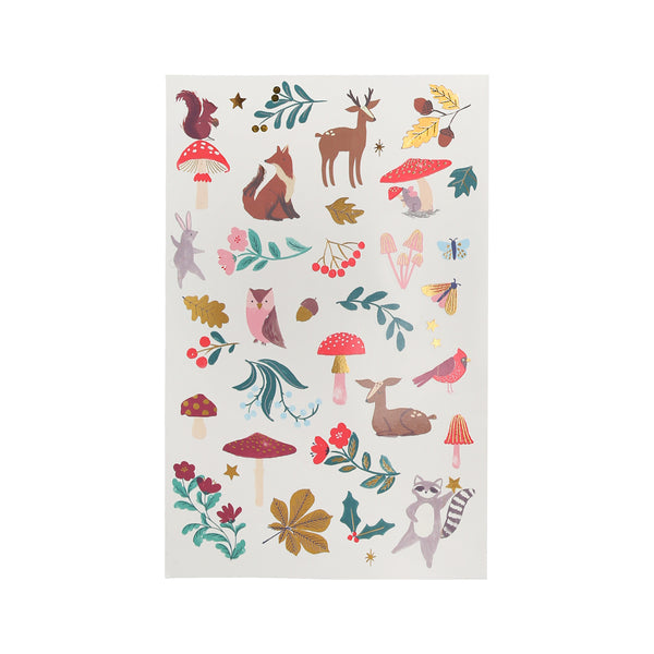Our Christmas temporary tattoos feature woodland animals and flowers with lots of gold shiny details. Image2