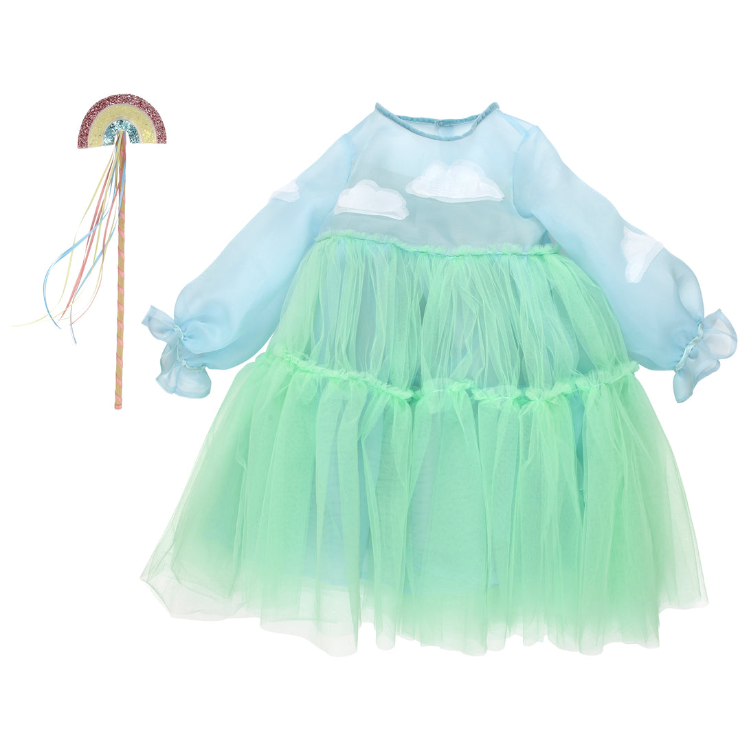 Kids will love our cloud costume, a fabulous girls costume with a blue organza dress with a green tulle layered skirt. Image9