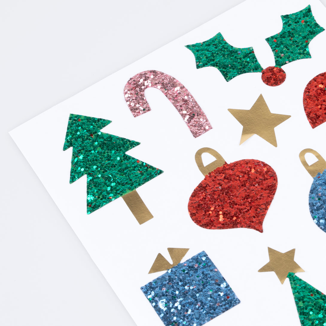 Our glitter stickers, in the shape of Christmas icons, are perfect for festive craft activities or as stocking fillers.