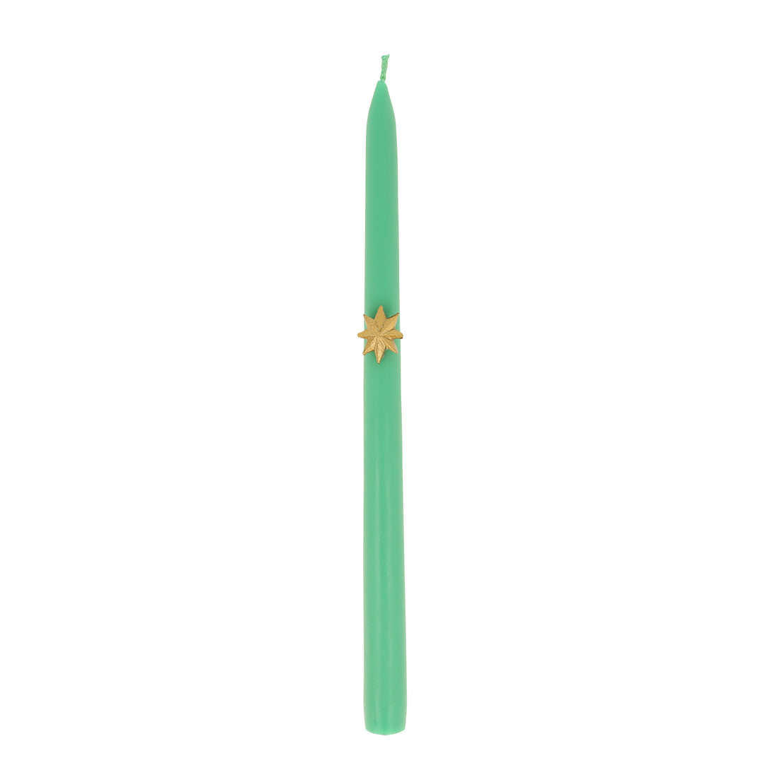 Our Christmas tall candles features gold wax stars and colored wicks for a sensational effect, a great host gift.