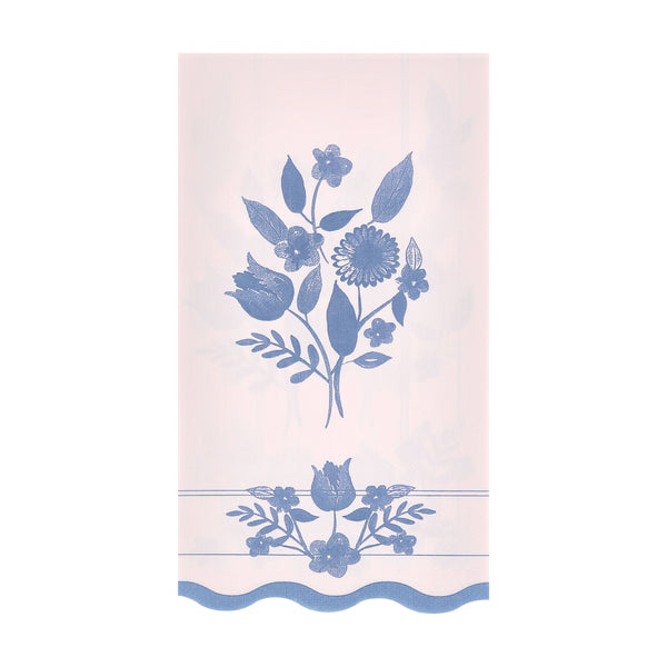 Our guest towels, made from 3-ply paper, feature 4 pastel shades and a stunning colbalt blue botanical illustration for a stylish look. Image5
