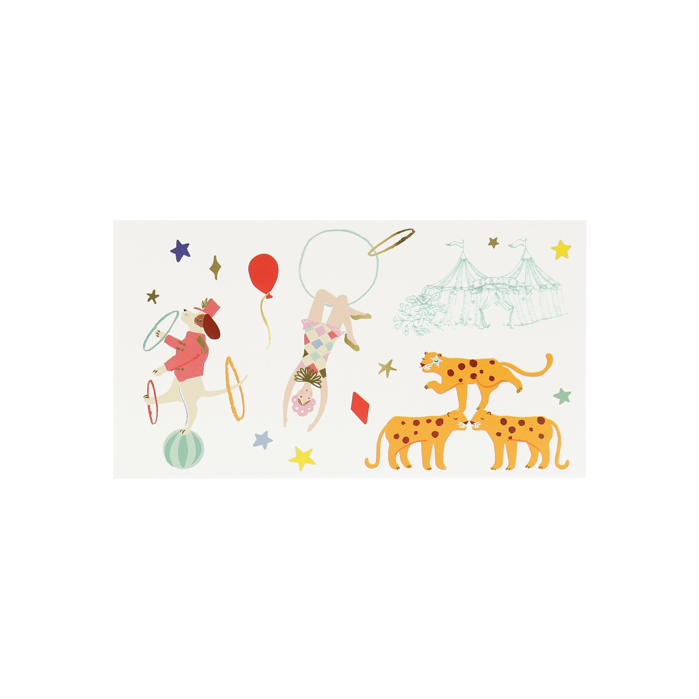 Our kids temporary tattoos with circus characters are perfect for a circus party.