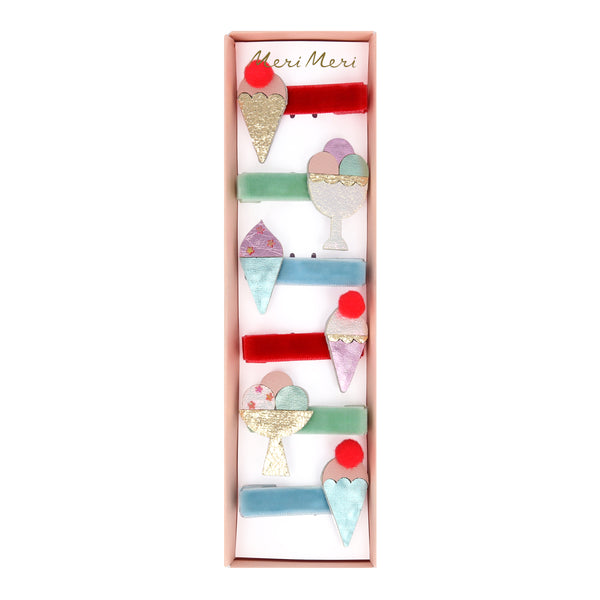 Our fun hair clips, with colorful ice cream designs, are great for pool party hair or for any summer party.