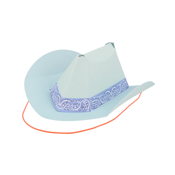 Our mini party hats are made in the shape of Western hats, crafted from paper in 8 fabulous colors. Image1