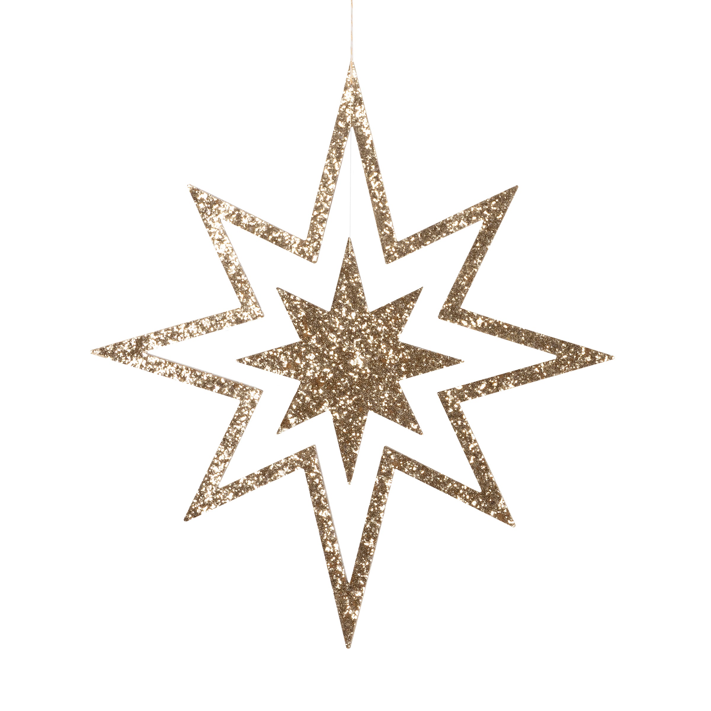 Large Glitter Wooden Star Decorations - Thumbnail 3