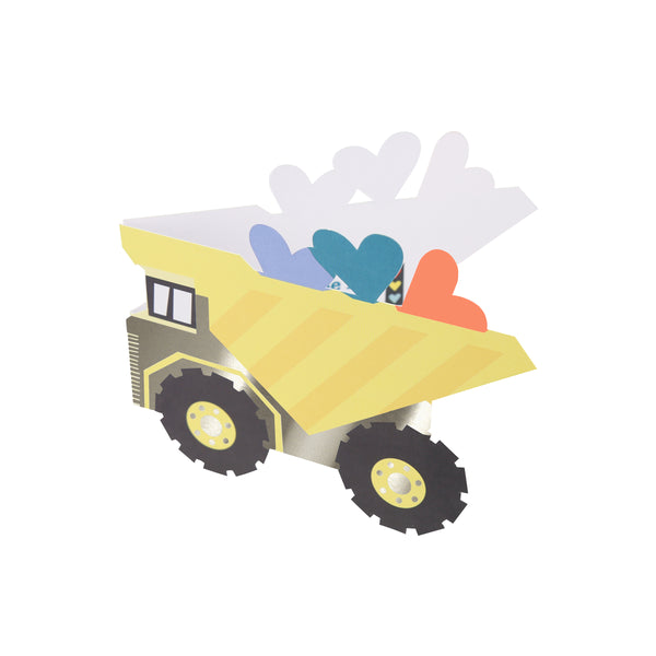Our Valentine's cards for kids set include brightly colored trucks and Valentine's stickers. Image3