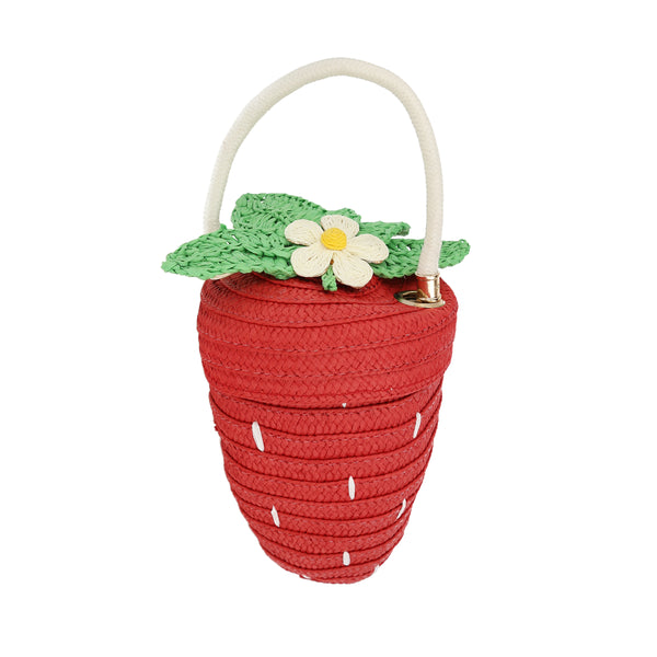 Our strawberry bag, with a pretty gingham lining, is crafted from sturdy paper and features delightful leaf, flower and seed embellishments.