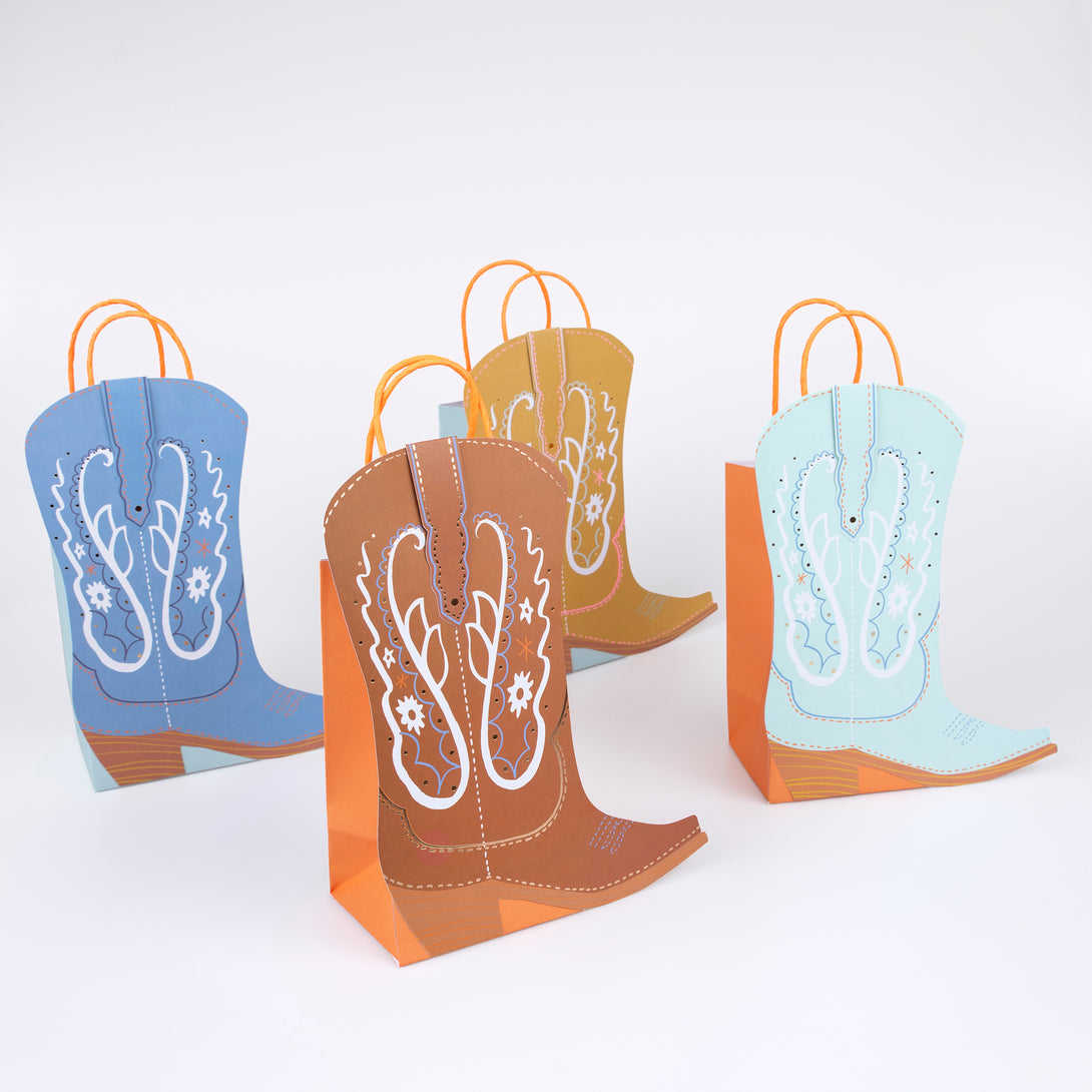 Our western boot party bags are perfect for a western party, fun and colorful with room to pack with party bag gifts.