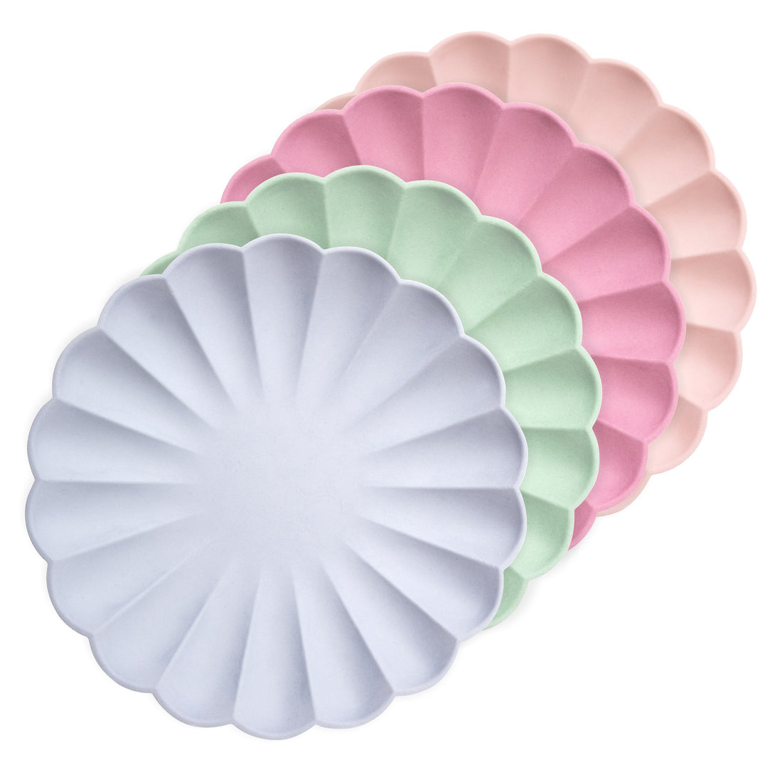 Large Multicolor Compostable Plates - Big Multipack