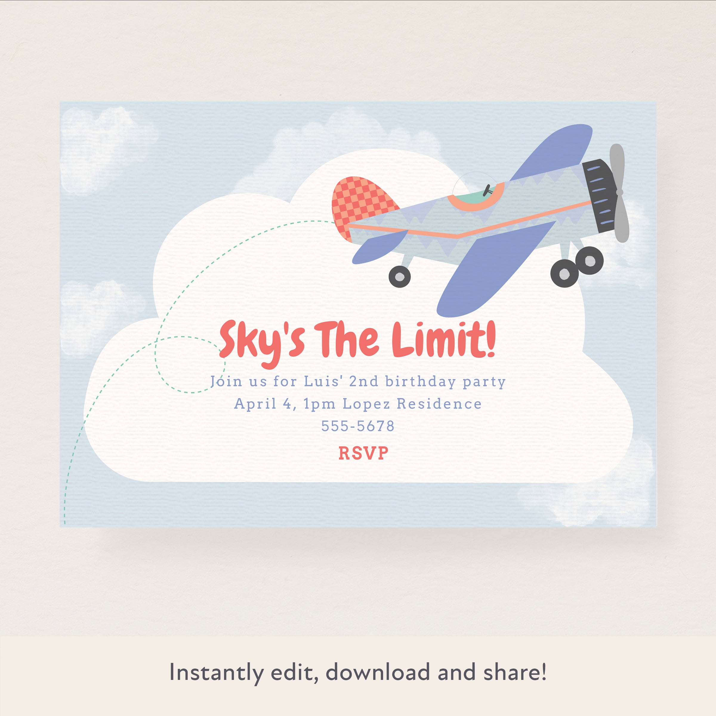 Take Flight Invite Airplane Invitation – Meri Meri