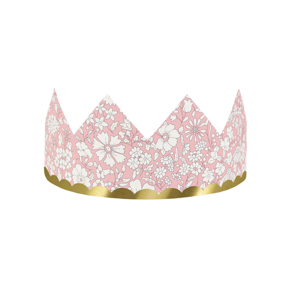 Our sophisticated paper hats are crowns with Liberty print designs, pink ribbons and gold foil, perfect for bridal showers and baby showers. Image8
