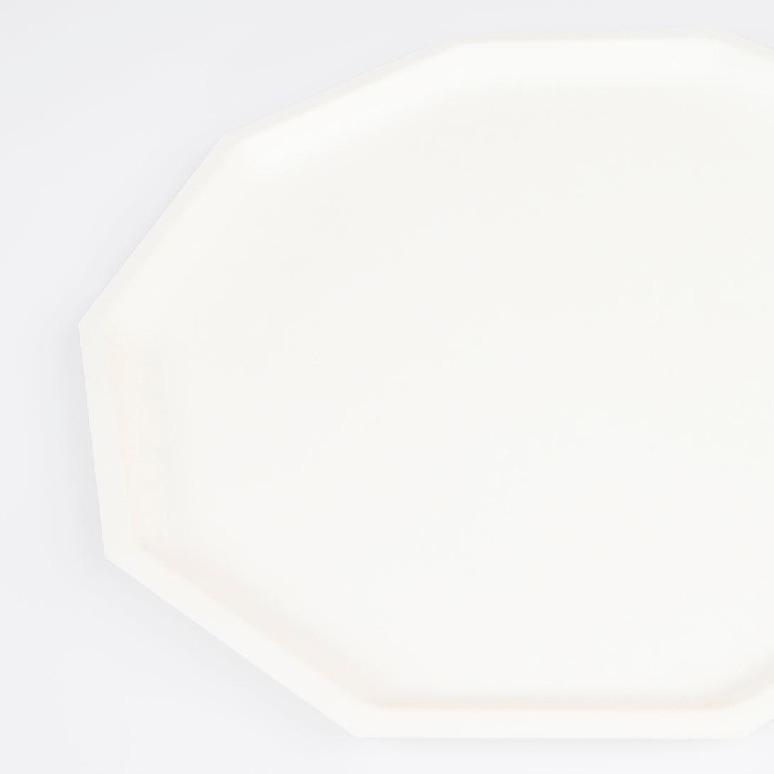 Our dinner plates are made with a bamboo and sugar cane mix and are compostable.