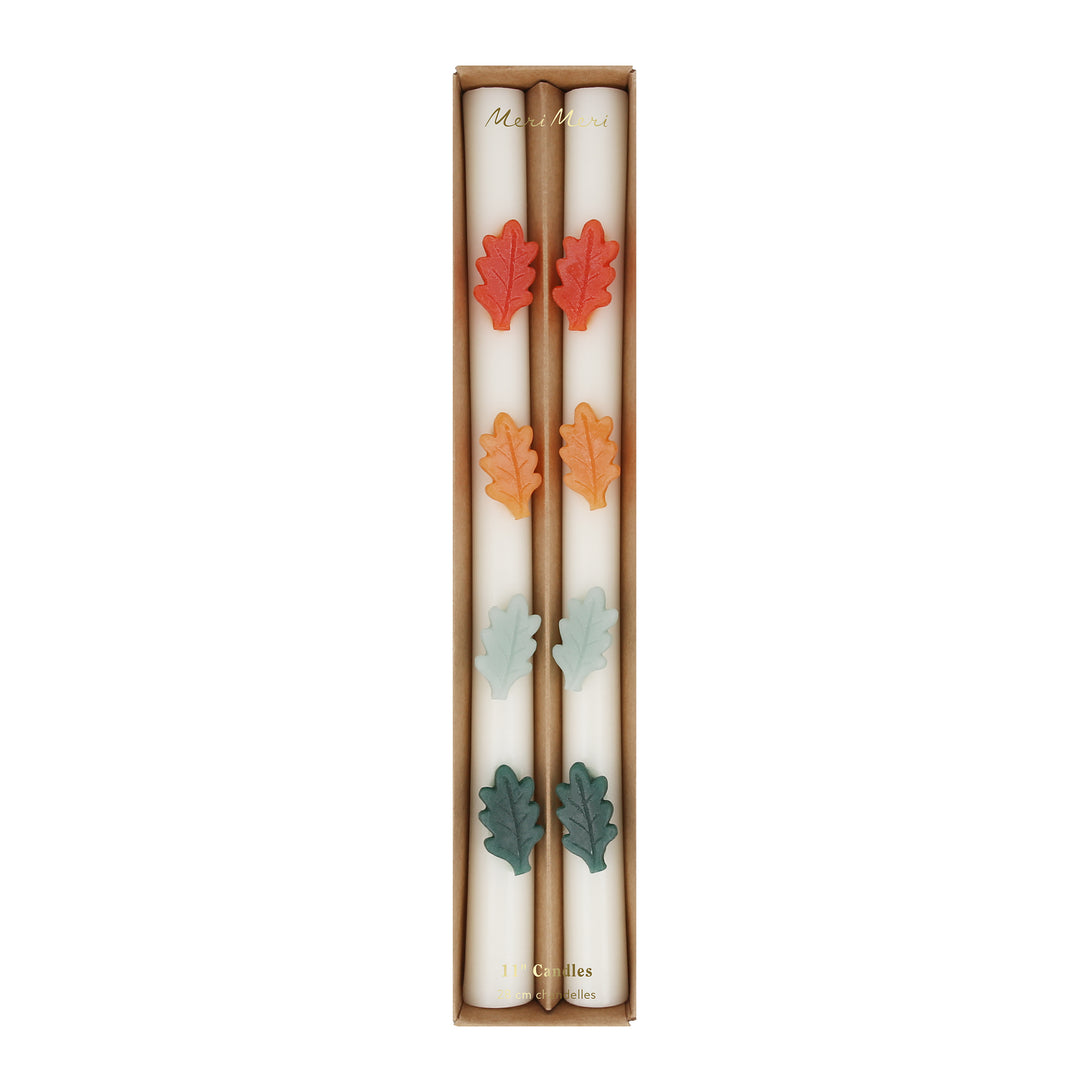 Our decorative candles, featuring wax leaves and colored wicks, are perfect to add a touch of beauty to your dinner table or mantel. Image5