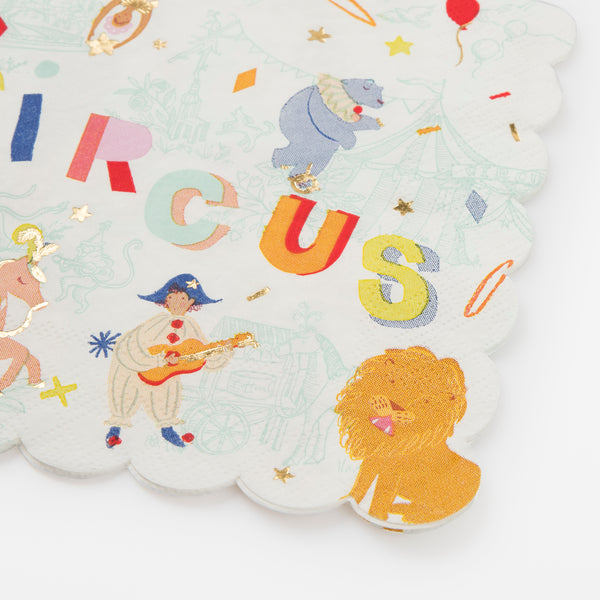 Our paper napkins have a modern take on a classic circus theme. Image2