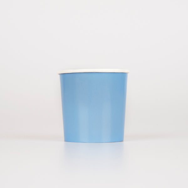 Our paper cups, in a beautiful blue shade, are ideal as for any party.