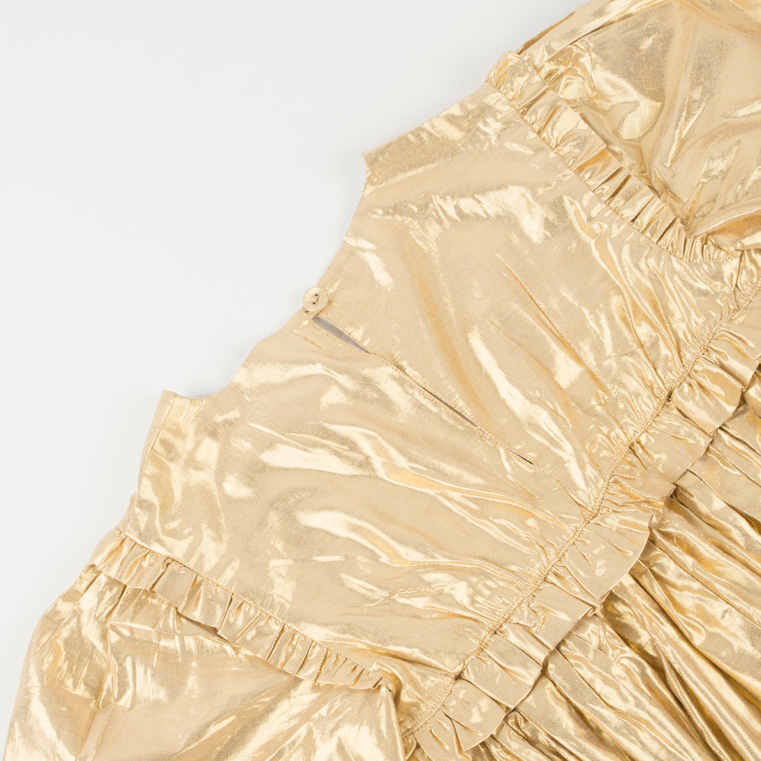 This beautiful gold lamé Christmas dress for girls is really angelic Image4