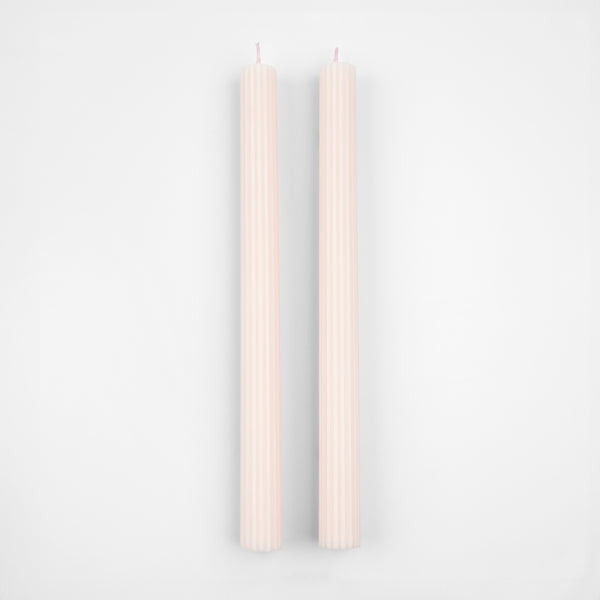 Decorate your table or mantel with our ridged long candles in a pretty peach pink shade. Image4