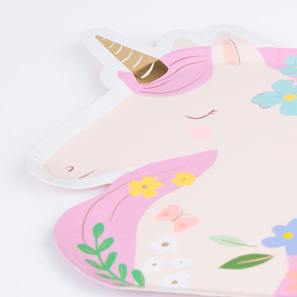 Meadow Unicorns Shaped Plates (x 8)