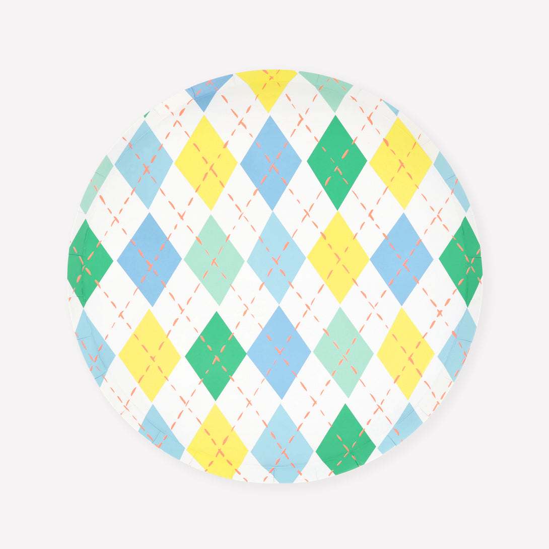 Argyle Small Paper Plates – Meri Meri