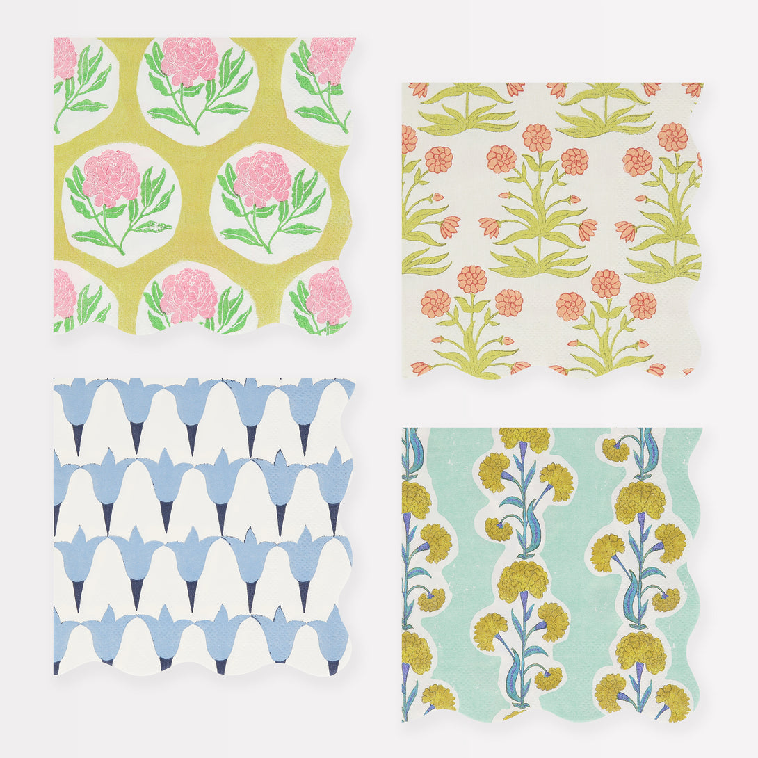 Our disposable napkins are made from high-quality 3-ply paper with Molly Mahon iconic floral designs for a statement look.