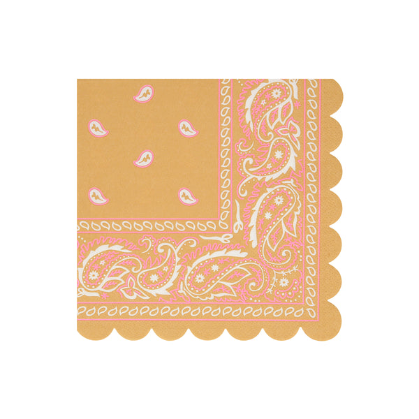 Our paper napkins, with a fun bandana design and 5 stunning colors, is ideal to add decoration to a Western birthday party or BBQ. Image7