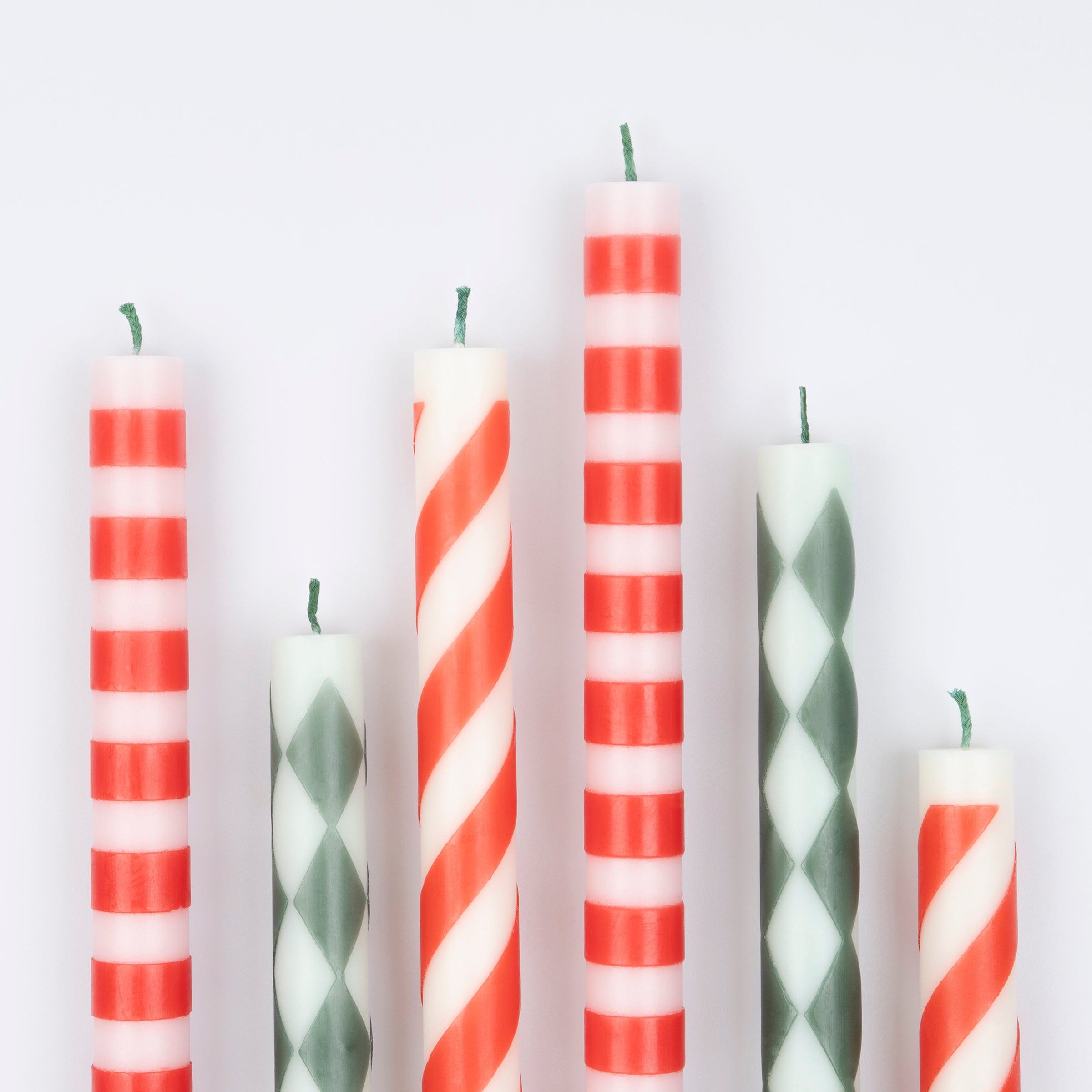 Festive Stripe Table Candles - Thumbnail 4