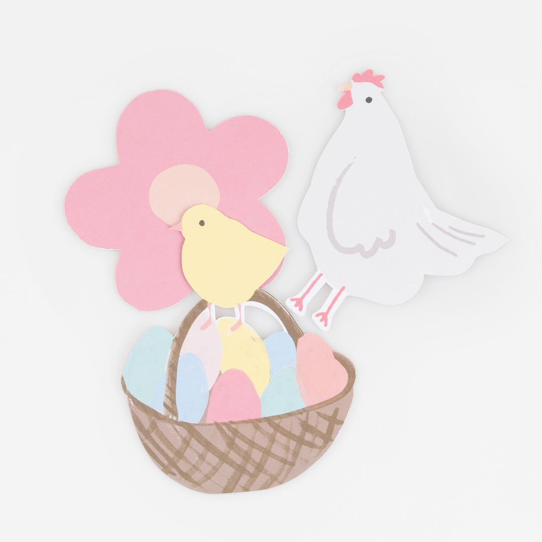 Our Easter stickers include flower stickers, bunny sticker, chick stickers, perfect for an Easter party activity.