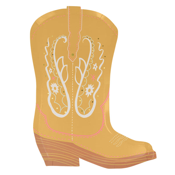 Our paper plates, in the shape of colorful cowboy boots, are perfect for a Western party. Image5