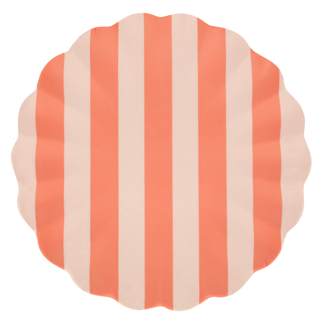 Our striped plates, with red, mint and blue teamed with pale pink, are reusable and perfect for all parties.