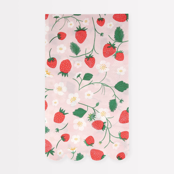 Use our paper guest towels, with a summery strawberry design, in guest bathrooms or for picnics or garden parties.