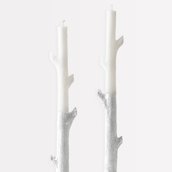 Our tall candles, shaped like sticks and dipped in silver ink, will look amazing as Halloween or Christmas table decorations. Image2