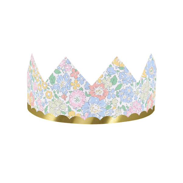Our sophisticated paper hats are crowns with Liberty print designs, pink ribbons and gold foil, perfect for bridal showers and baby showers. Image9
