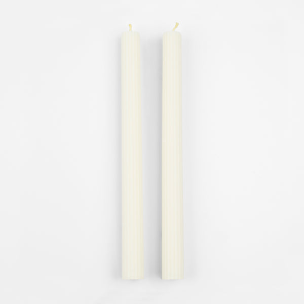 Our party candles, in a classic ivory shade with ridged details, look stunning on the mantel or party table.