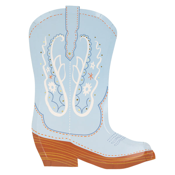 Our paper plates, in the shape of colorful cowboy boots, are perfect for a Western party. Image6