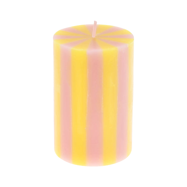 Our striped candles, in a classic pillar shape, feature 5 bright colorways and colored wicks, perfect for birthday and home decorations. Image6