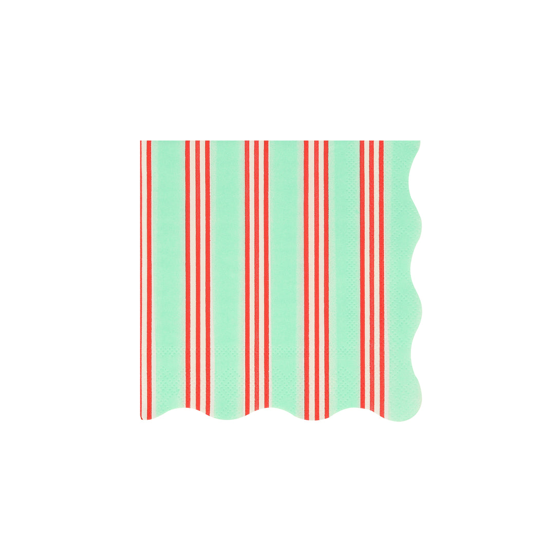 Our small party napkins, with festive colored stripes, will look amazing at your Christmas dinner or Christmas cocktail party.