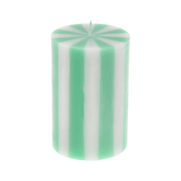 Our striped candles, in a classic pillar shape, feature 5 bright colorways and colored wicks, perfect for birthday and home decorations. Image4