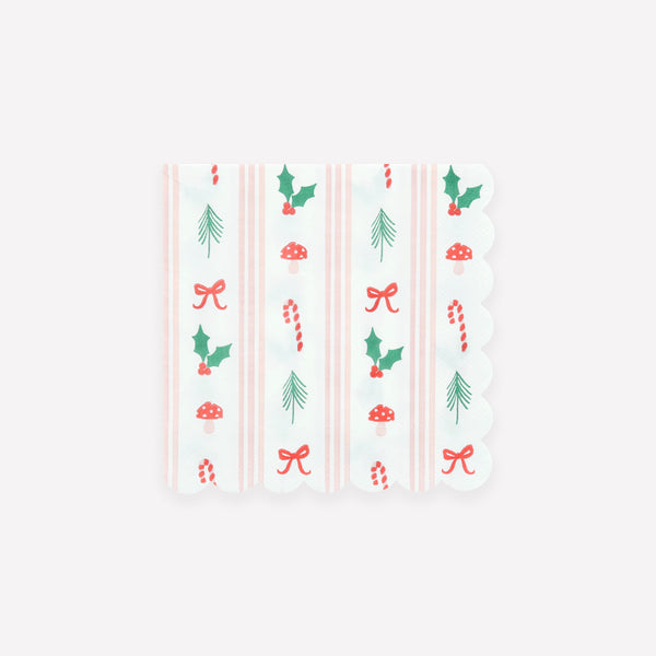 Our Christmas paper napkins, in a small size, are ideal for cocktail parties and festive meals. Image1