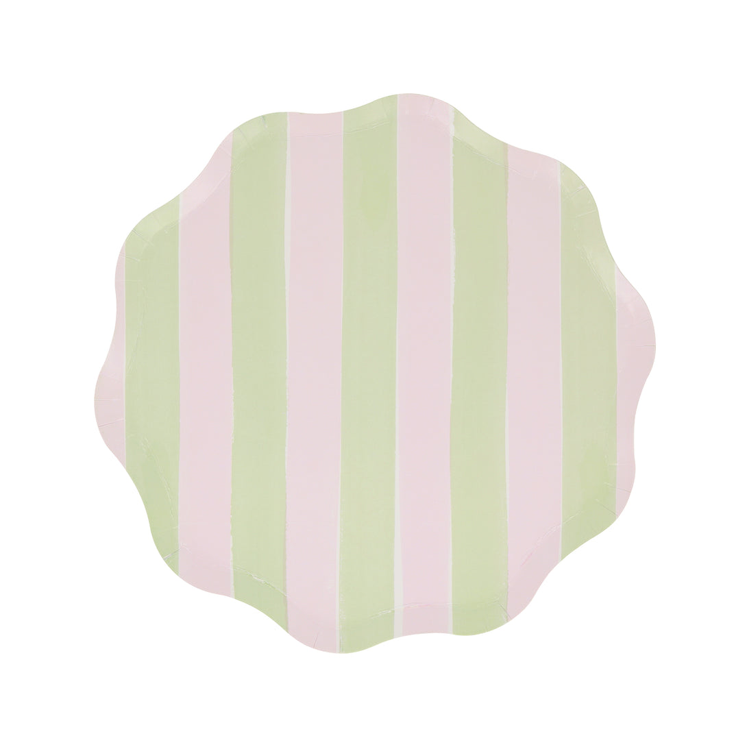 Our side plates, crafted in paper with thick pastel stripes, will look amazing at any spring party or as picnic plates.