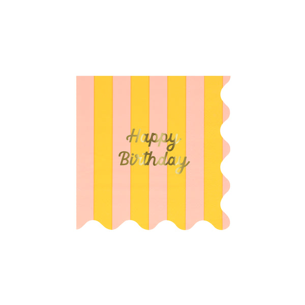 Our birthday napkins feature stripes and gold foil for a fabulous effect, perfect to add to your birthday party supplies. Image9