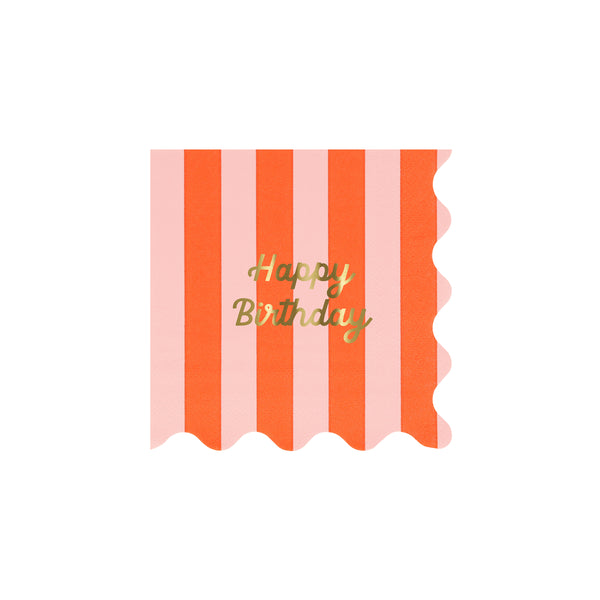 Our birthday napkins feature stripes and gold foil for a fabulous effect, perfect to add to your birthday party supplies. Image1