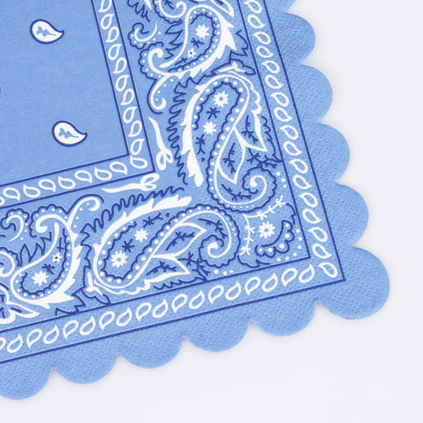 Our paper napkins, with a fun bandana design and 5 stunning colors, is ideal to add decoration to a Western birthday party or BBQ. Image3